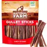 Natural Farm 6-in Beef Gullet Stick Dog Dental Treats - 25-Count Multi-Pack, 100% Grass-Fed, 6 inches Easy-Chew Soft Texture, Glucosamine & Chondroitin Joint Support, No-Additive Easily Digestible for Light Chewers