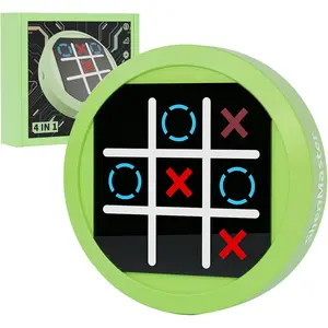 Electronic Tic Tac Toe Bolt Game, Original 4-in-1 Handheld Games, Portable Travel Games for Car Ride, Toys Gift for Kids and Adults, Stuffers Birthday Gifts for Boys Girls -Green