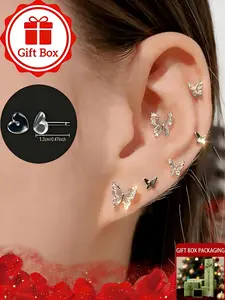 Butterfly Earrings Set, Elegant Design for Women, Perfect Gift for Special Occasions & Daily Wear, Stylish Jewelry Accessories