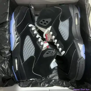 Brand New Sealed with Original Shoe Box Unisex Matte Black Suede Grey Ice Blue Three-Tone High Top Basketball Collectible Sneakers Breathable Mesh Transparent Crystal Rubber Outsole Dark Vintage Streetwear Daily Athletic Footwear Teen Fashion Casual Shoes