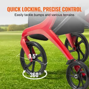 Spring new arrivals Folding Rollator Walker for Seniors and Adults, Lightweight Aluminum Rolling Walker with Seat and Adjustable Handle, 4-Wheel Outdoor Mobility Walker with Spacious Storage Bag, 300LBS Capacity