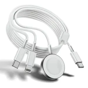 Apple Watch Charger,Apple iWatch Magnetic Charging Design Fast Charger to USB C Cable,3 in 1 Multi Charging Cable 6 FT Compatible with Watch Series Ultra 3/2/SE/11/10/9/8/7/6/5/4/3/2/1,iPhone 17/16/15/14/13/12