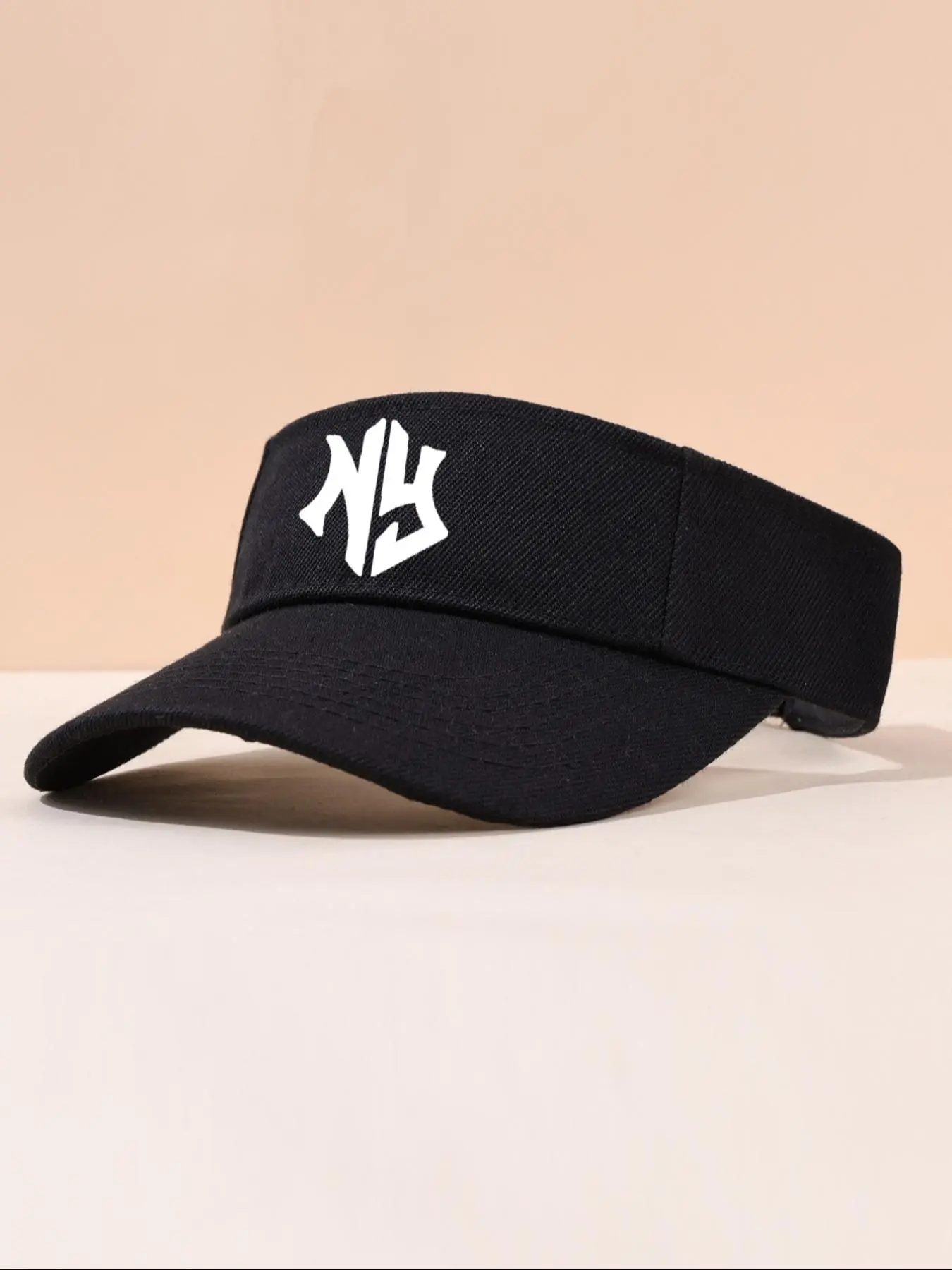 NY Letter Printing Sports Visor Hat, Adjustable Empty Sun Top Hat, Visor for Tennis Baseball Golf Athletic Cycling Running, Adjustable Sun Cap, Sports Outdoor Hats, Polyester Outdoor Headwear