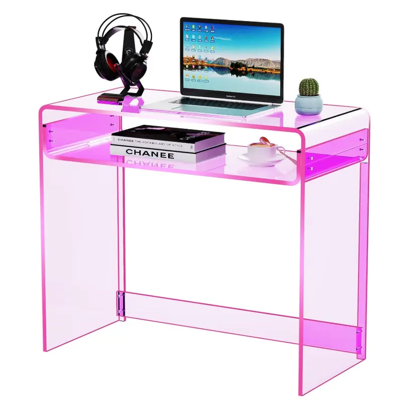 【SummerFinds】Solaround Clear Acrylic Desk & Console Table | Modern Invisible Laptop Study Table | Aesthetic Entryway & Home Office Decor homedecor