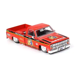 Kaido House x Mini GT 1:64 Chevrolet Silverado Tamiya x Kaido House CLOD BUSTER Orange KHMG130 Diecast Toy Model Car in Red Color