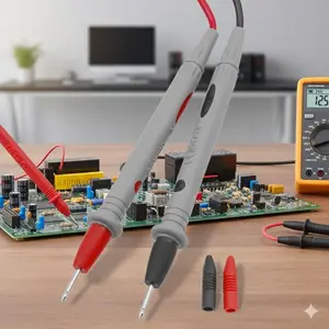 Industrial Grade Silicone Multimeter Test Lead Set: 1000V High Voltage Anti-Tangle Probes, 20A Heavy Duty Test Wires for Electrician Tools, Professional Electrical Testing and Repair Accessories.