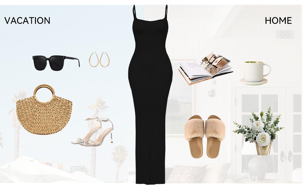 Elegant dress suitable for pregnant women to wear - Solid Color Dress for Women - Sleeveless Spaghetti Strap Slimming Dress for Cocktail Party Basic Minimalist Elegant Outfits - for Holiday Party Daily Wear Casual - Stylish and Comfortable