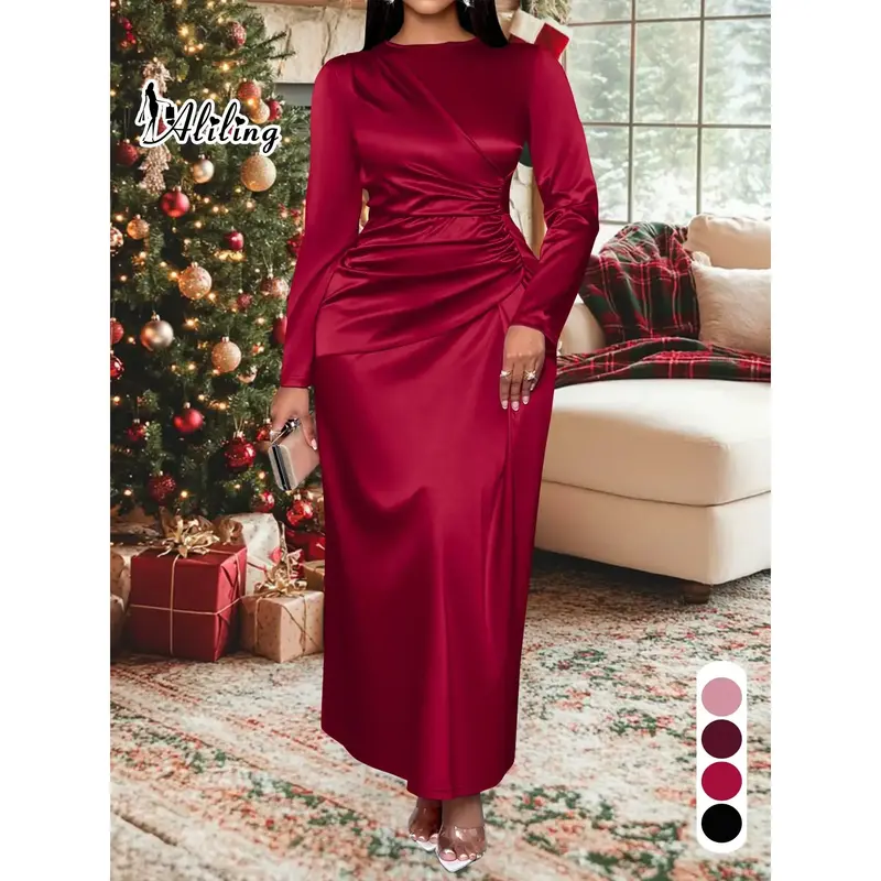 chinese dress ladies Mqtime Christmas Party Dress Elegant Evening Dress Women Sexy Mesh Pat   mqtime