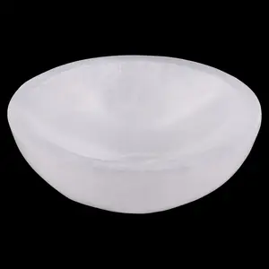 4" Selenite Bowl Round, Selenite Crystal Cleansing Bowl, Healing Crystals & Stones, Spiritual Crystal Decor