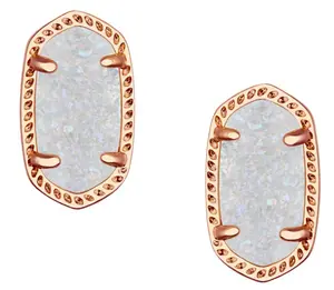 Kendra Scott Ellie Rose Gold Stud Earrings - Iridescent Drusy - 4217714298