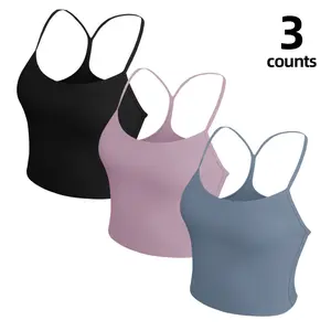 3Packs Women's U-Neck Tank Top Sleeveless Basic Tops Womenswear Minimalist Comfort Short Lady Underwear Casual Slim Elastic Waist Camiik