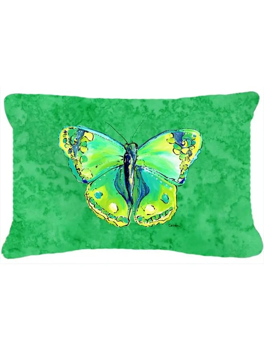 Butterfly Green on Green Indoor & Outdoor Fabric Decorative Pillow