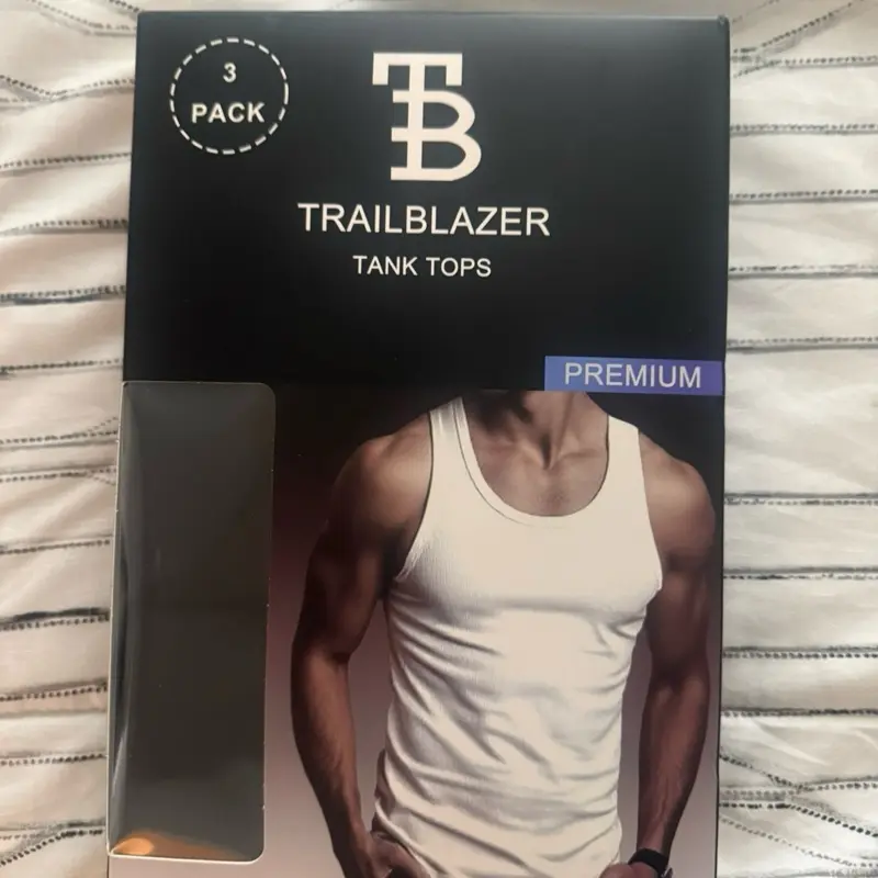 Trailblazer Premium Tank Tops - 3 Pack, White Color, Comfortable Fit, Ideal for Daily Wear
