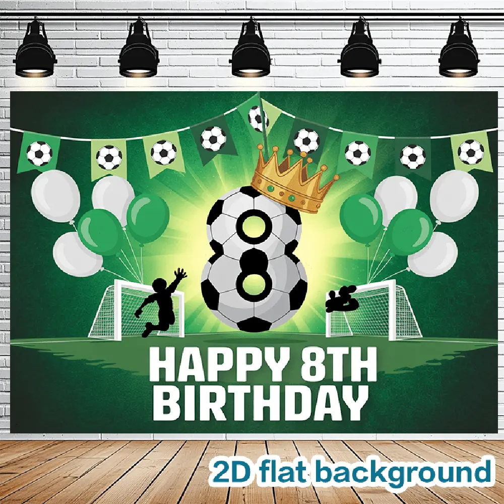 1pc Polyester Football Print Thematic Backdrop, Reusable 2D Flat Banner for Happy Birthday, Christmas Ceremony, Home & Family Festive Party Decor Supply