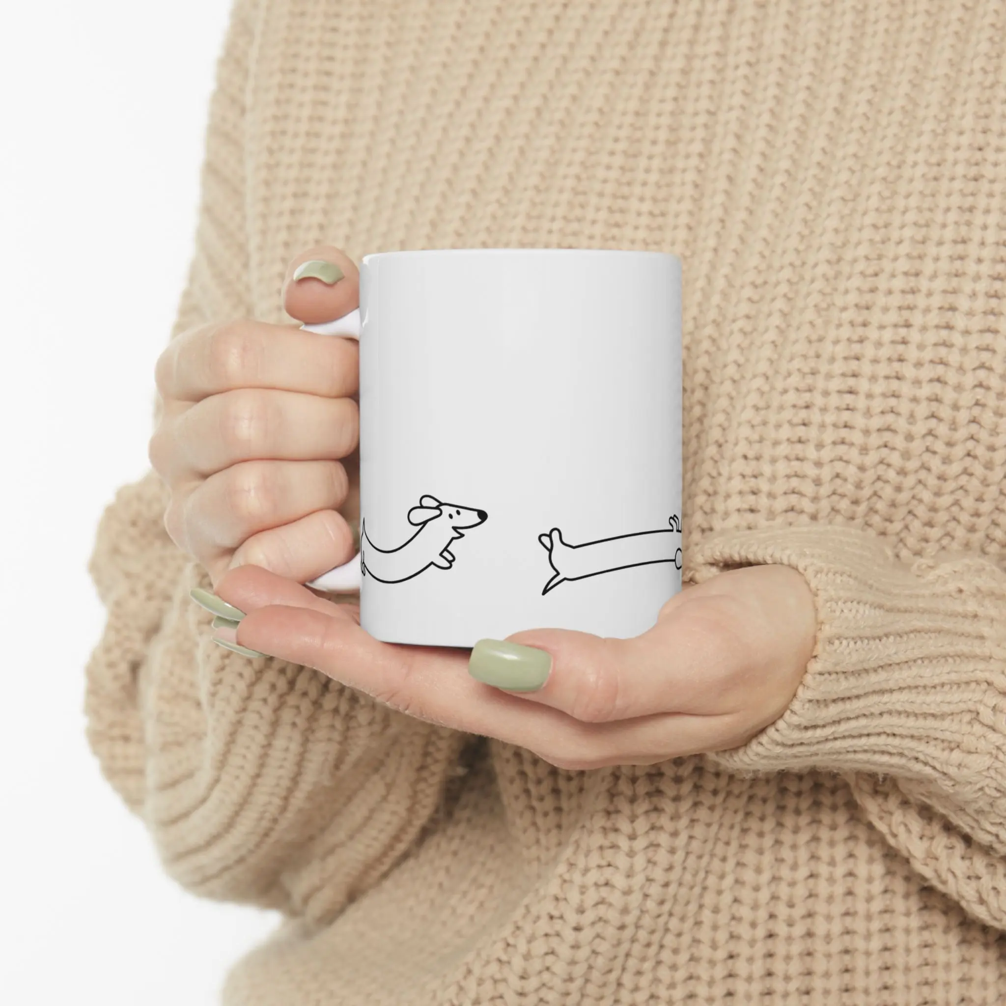 Dachshund Line Drawing Mug | Long Dog Ceramic Mug