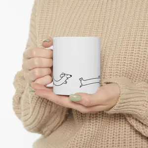 Dachshund Line Drawing Mug | Long Dog Ceramic Mug