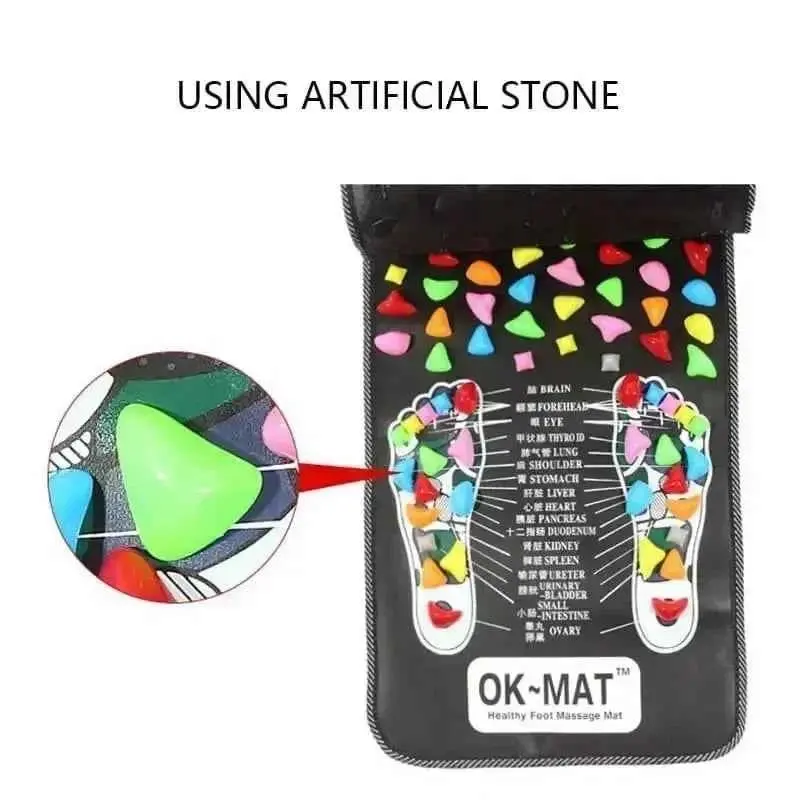 OK-MAT Healthy Food Massage Mat for Men - Acupressure Leg Pad with Acupressure Stone for Aging Skin Relief, Comfort Body Care - Massager