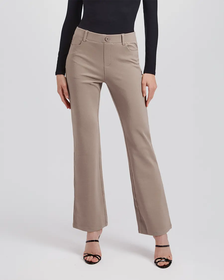 Women's Bootcut Work Pants in Stretch Fabric, Basic Fitted Bottoms for Business Casual and All-Day Comfort, Chic, Minimalist, Bottom, Corporate Pants, Elevated Pants