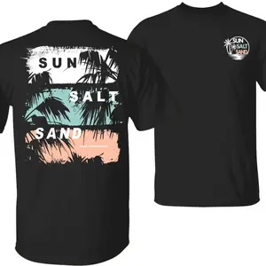Retro Sun Salt Sand 2 Sider T-Shirt, Perfect for Beach Days Tee, Summer Trips & Coastal Style, Men Clothes