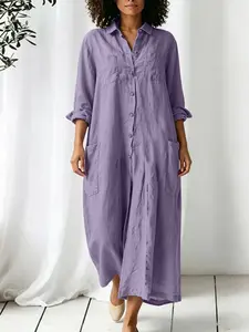 Women's Fashion Womenswear Lazy Casual Style Loose Fit Slimming Wide-Leg Bodysuit with Flap Lapel and Single Row Buttons, Suitable for All Seasons, Ideal for Short Trips, Cafe Visits, Library, and Comfortable Home Wear
