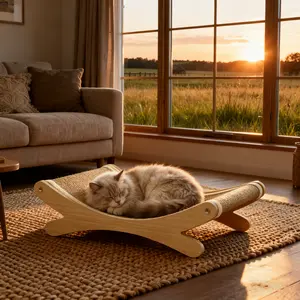 Multi-Functional Cat Scratching Board Rocker Bed, Natural Sisal Scratcher, Natural Jute Material for Scratching and Relaxing, Indoor/outdoor Pet Furniture