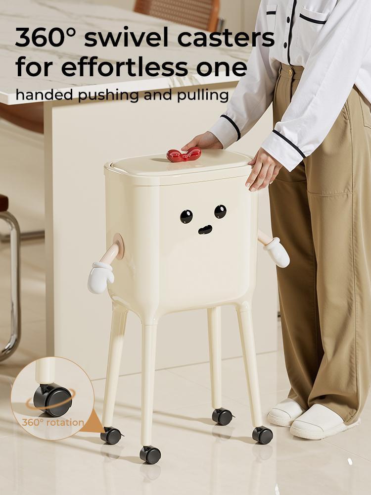 UFORU 16L Rolling Home Trash Can - Smooth, Water-Proof, High-Leg (No-Bend), Pressure-Sealed Odor-Proof Lid, Lockable Wheels, Space-Saving Slim Profile, Durable ABS & PP, 3 Color Options for Kitchen, Apartment Accessories UFORU 16L Rolling Home Trash Can - Smooth, Water-Proof, High-Leg (No-Bend), Pressure-Sealed Odor-Proof Lid, Lockable Wheels, Space-Saving Slim Profile, Durable ABS & PP, 3 Color Options for Kitchen, Apartment Accessories