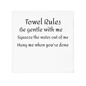 Face Towel — "Towel Rules: Be gentle with me" Funny Bathroom Hand/Face Towel