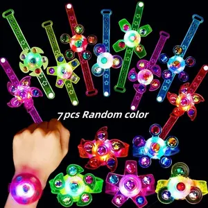 Kids Party Favors LED Light Up Finger Gyro Bracelets, Pinata Candy Bags, Glow in Dark Birthday Halloween Christmas Gifts (random Colors)