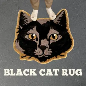 Cat Rug for Home Decoration, Cat Decoration, Designer Rugs, Soft and Fluffy Rugs for Bedroom Living Room Bathroom, Mats Carpets, Home Essentials, Non-slip, Home Decor, Decorative Carpet for Home, Cozy Bedroom, Tufted Mat, Tufted Rug