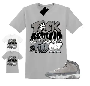 Shirt To Match AJ 9 Cool Grey Sneaker, Jordan 9 Cool Grey Shirt, Gildan 5000 Unisex Shirt, 100% Cotton, Print Short sleeve Tee