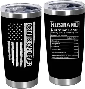 Christmas Anniversary Birthday Gifts for Men Husband - Stainless Steel Insulated Coffee Tumbler With Lid 20 Oz - Gifts for Husband from Wife, I Love You Gift for Him, Tumbler for Men 20 OZ Stainless Steel Tumbler