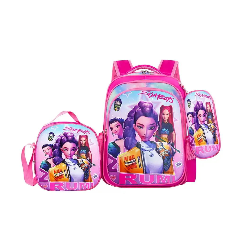 3Pcs K-Pop Witch Hunter Backpack 3PCSSetl 16 Inch Kids School Backpack for GirlsLunch Bag & Pencil Case, 2026 Must HaveBack to School Gift for Teens