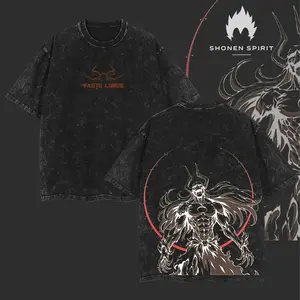 Vasto Lorde" Ichigo Kurosaki Bleach Anime Graphic Tee | Double Printed Vintage Washed Heavyweight Cotton Oversized T-Shirt | Y2K Streetwear Manga Gifts for Anime Fans