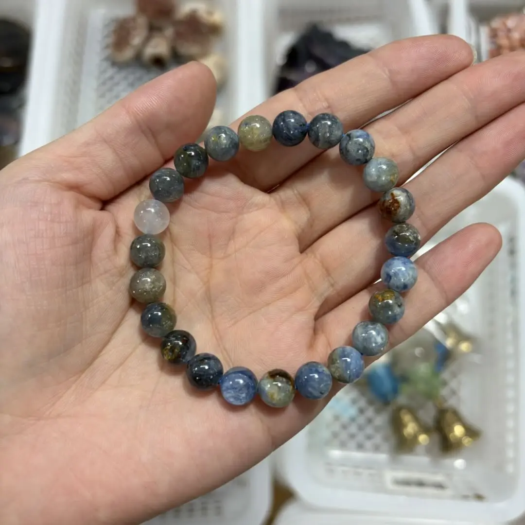Julia(20577)gc.8mm blue kyanite bracelet 5 pcs