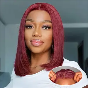 [Live Flashsale] ISEE Super Deal Wear Go 99j Burgundy Color Lace Pre-plucked Hairline Pre-cut Lace Melt Human Hair Wigs Straight Wigs Queenleora Recommend Beginner Friendly#SpringStatements#greenish#TikTokShopSpringGlowUp