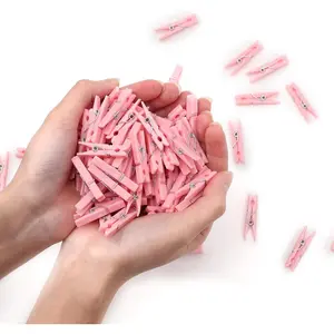 100 count  Shower Clothespins  Girl Plastic Clothes Pin with  Bag Mini  Pin Bulk 1.37 inch for Party Decorations, DIY Crafts