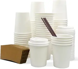 200sets Paper Cups 8 Oz,Pack Paper Coffee Cups 8 Oz,single wall Disposable Cups for Hot and Clod Beverage, White Water Cups, Disposable Tea Cups for coffee shop Home Office Party Travel Mouthwash paper cup