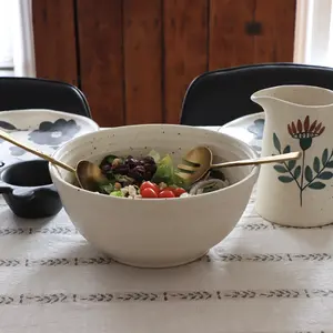 Coco Cream Speckled Stoneware Mixing Bowl