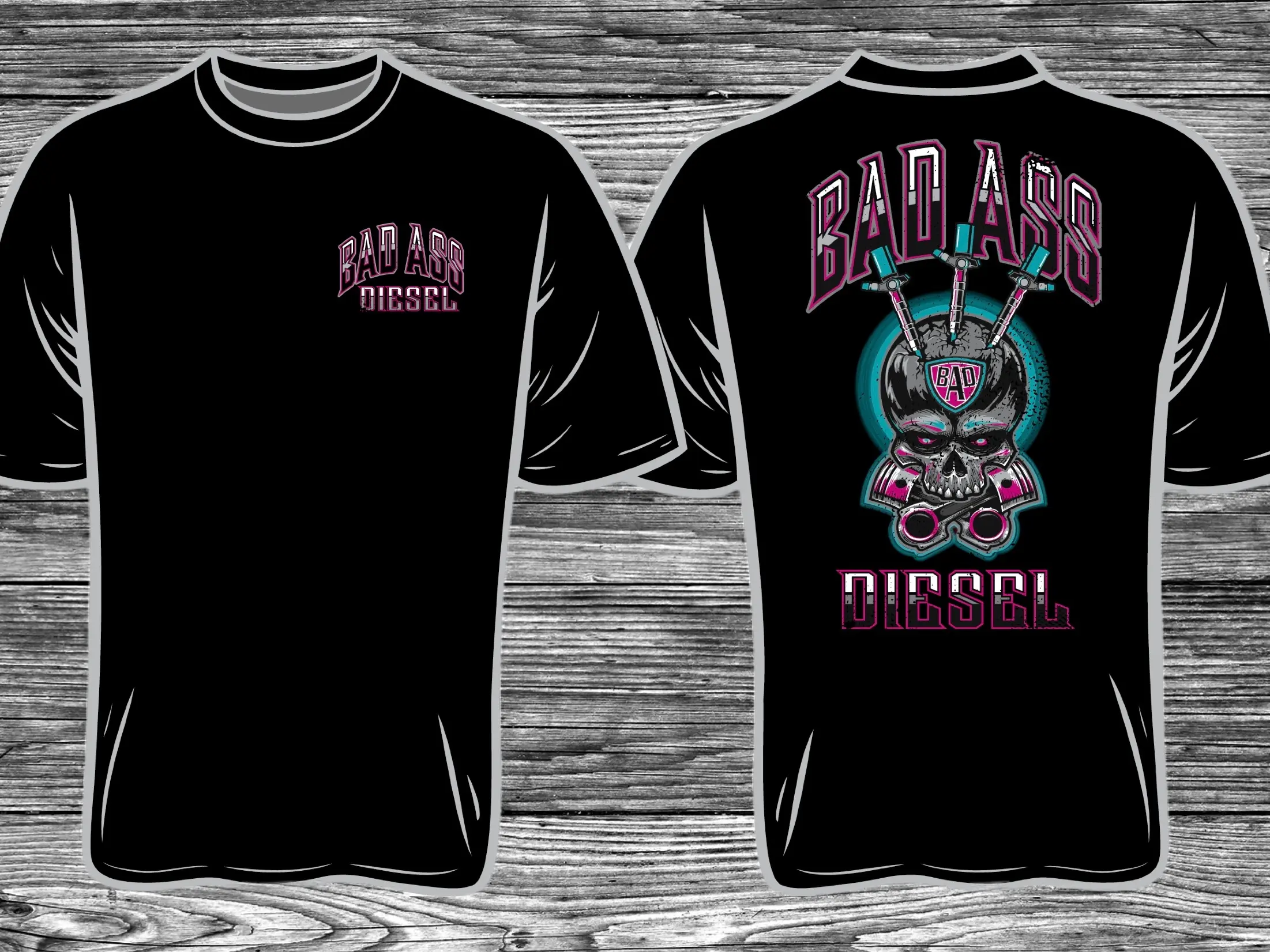 BAD Ass Diesel Men's T-Shirt - Casual Streetwear Tee with Short Sleeves and Crewneck - Menswear