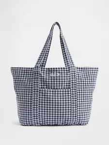[FLASH SALE] Gap Logo Tote Bag - Black Gingham, One Size