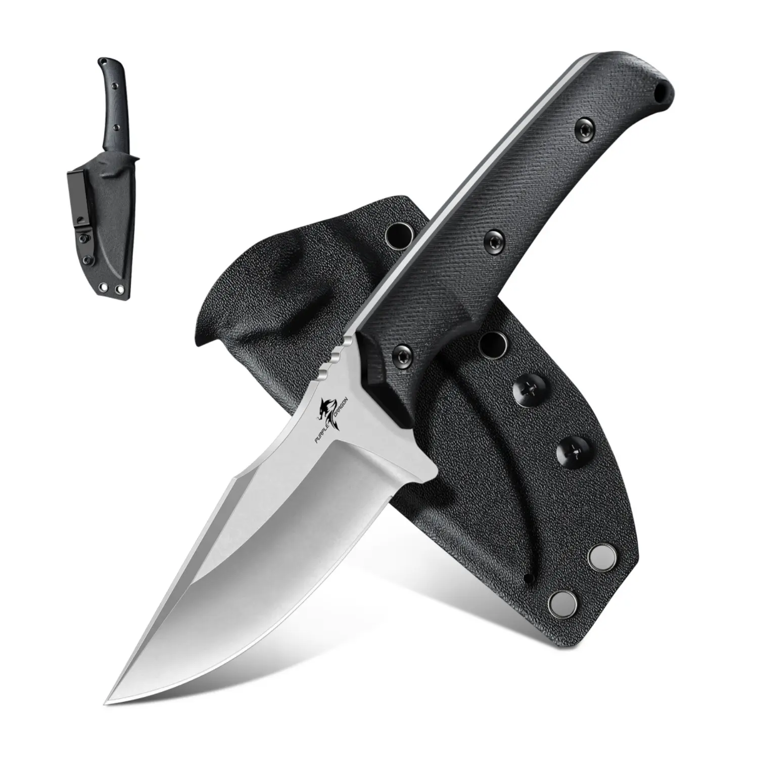 PURPLE DRAGON Outdoor Knife, G10 Handle with Protective Sheath, D2 Steel, The Ultimate Gift for Outdoor Lovers