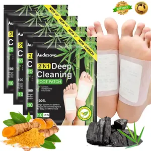 Deep Cleansing Foot Patches with Ginger and Bamboo Vinegar - 10 to 40 Patches Per Pack - Natural Detox Patches for Stress Relief, Sleep Aid, and Toxin Removal - Plant-Based Foot Care