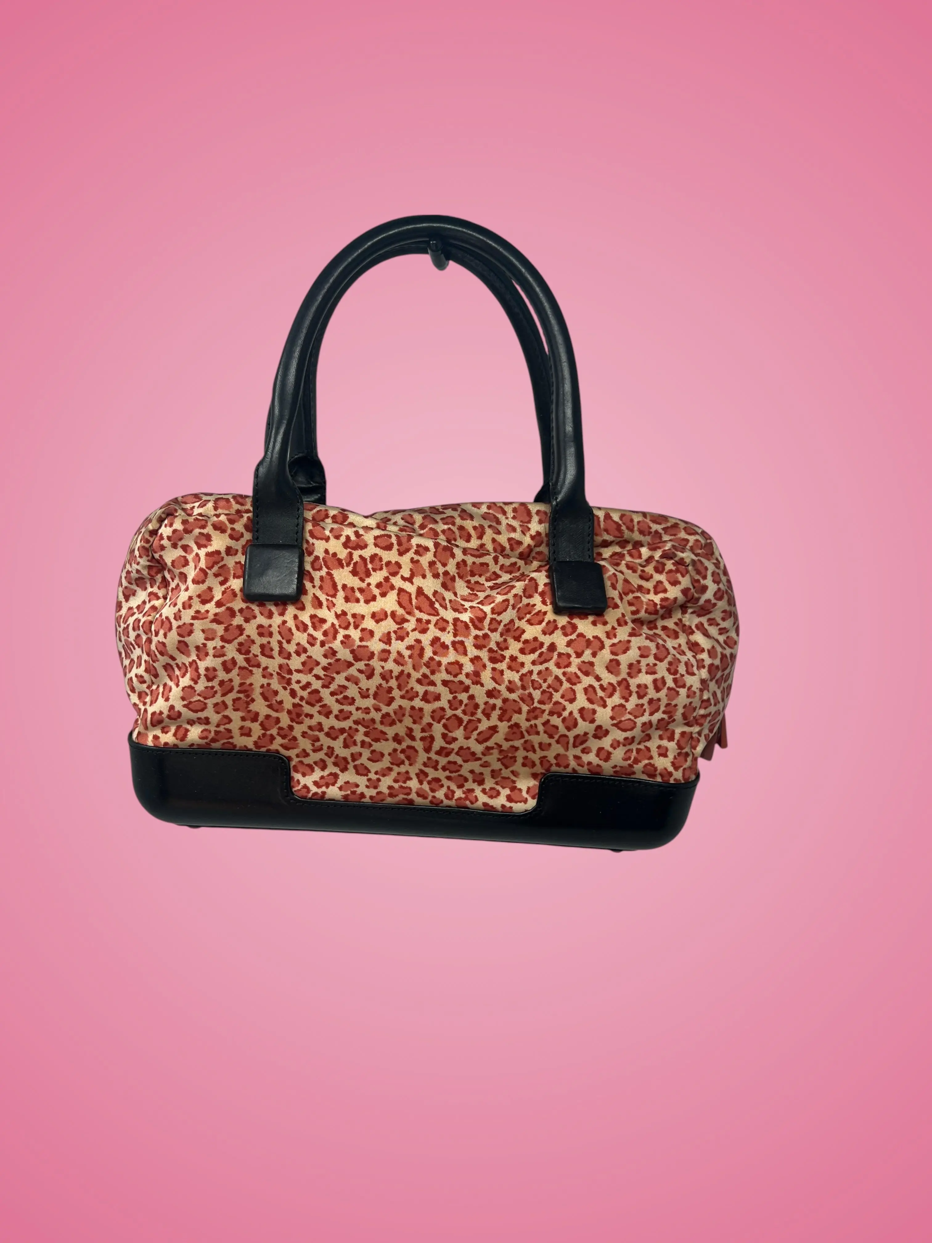 Pre-owned Bottega Leather Shoulder Bags Veneta Leopard Print Nylon