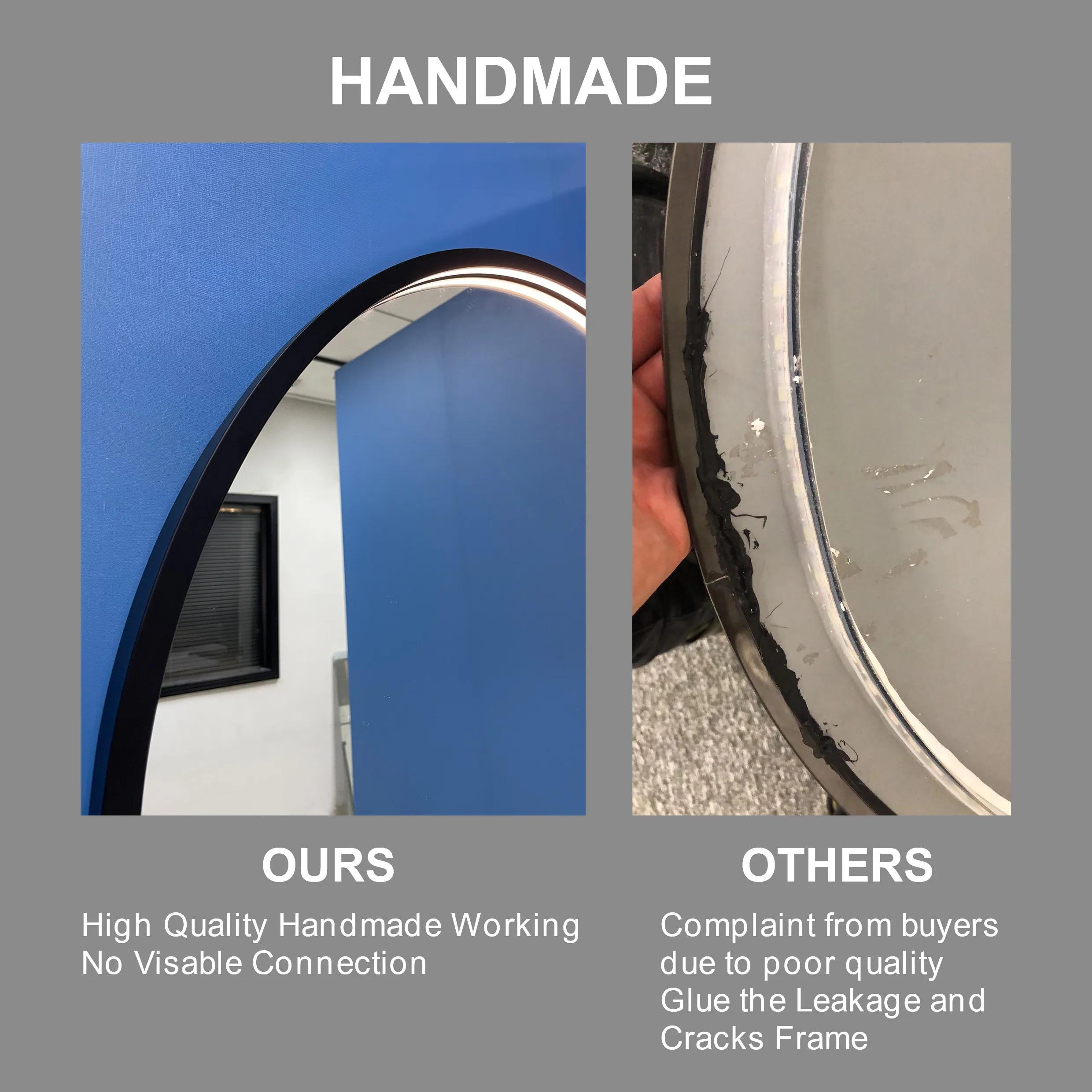 US Local Stock 28W 36H Inch Tempered Frameless Touch Adjustable Anti Fog Led Light Smart Bathroom Mirror With Led Light