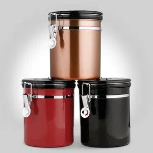 Airtight Coffee Canister – Stainless Steel with One-Way Valve