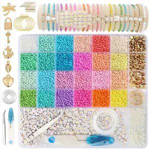 3mm Glass Beads Set, 24 Colors, Perfect for Making Bracelets & Friendship Jewelry DIY Crafts, Ideal for Adults, DIY Kits