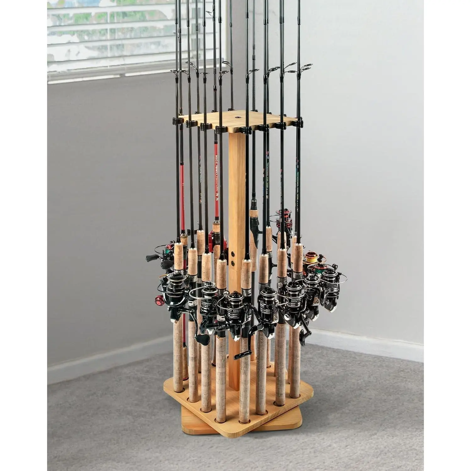 Fishing Rod Holders for Garage 360 Rotating Fishing Pole Rack with ...