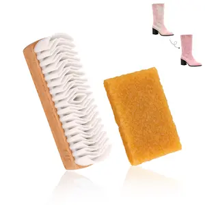 Suede Shoe Brush, Wooden Handle Nubuck Rubber Cleaner Brush Suede Cleaning Eraser for Shoes Boots Bags & Jackets Water Stain Kit