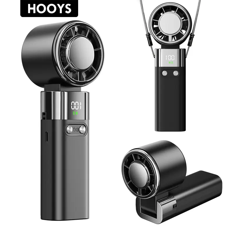 HOOYS ice fan Portable Handheld High Speed Fan 100 Adjustable Levels Foldable for Summer Travel Vacation Essentials& Outdoor Activities cool fan 2026NEW summerwins