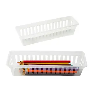 10" x 3" Clear Plastic Classroom Pencil & Marker Baskets - 6 Pc.